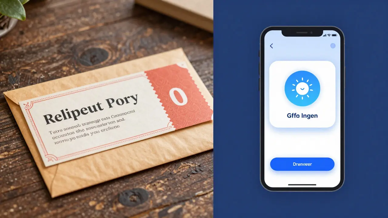 Kontrast mezi tištěným a digitálním formátem dárkového voucheru