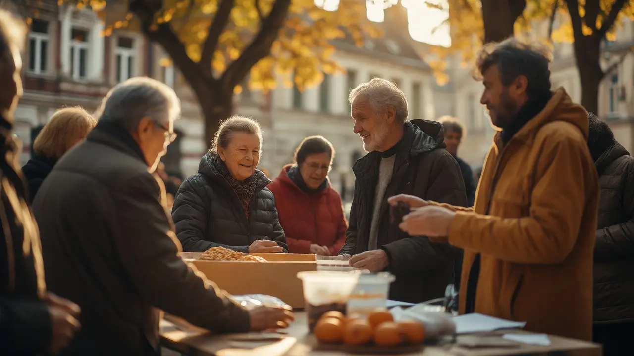 Dobrovolníci pomáhají v komunitě na památku dne proti chudobě