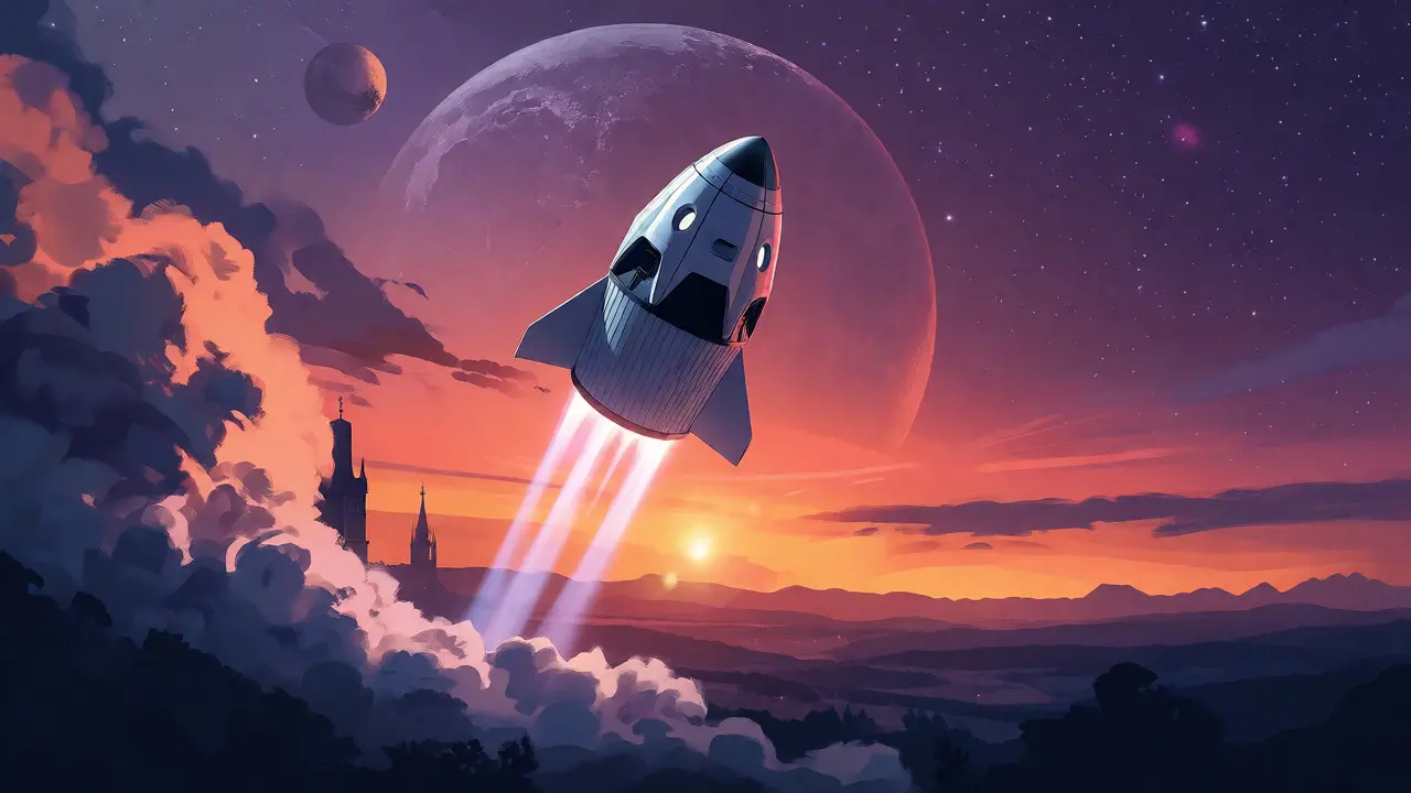Start kosmické lodi s vyhlídkou na Měsíc a Mars
